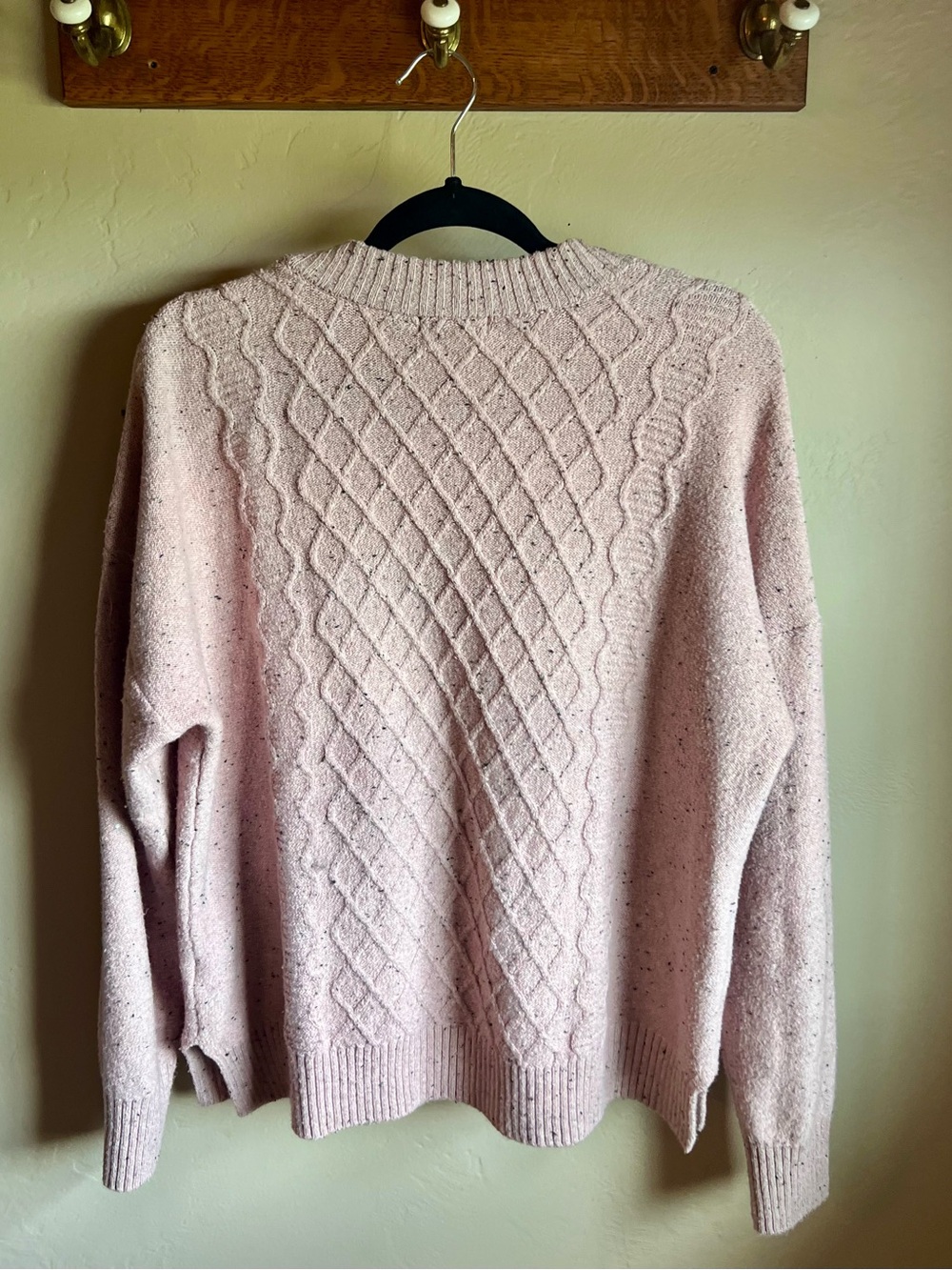 Frye Pale Pink Speckled Crewneck Sweater - Picture 2 of 6